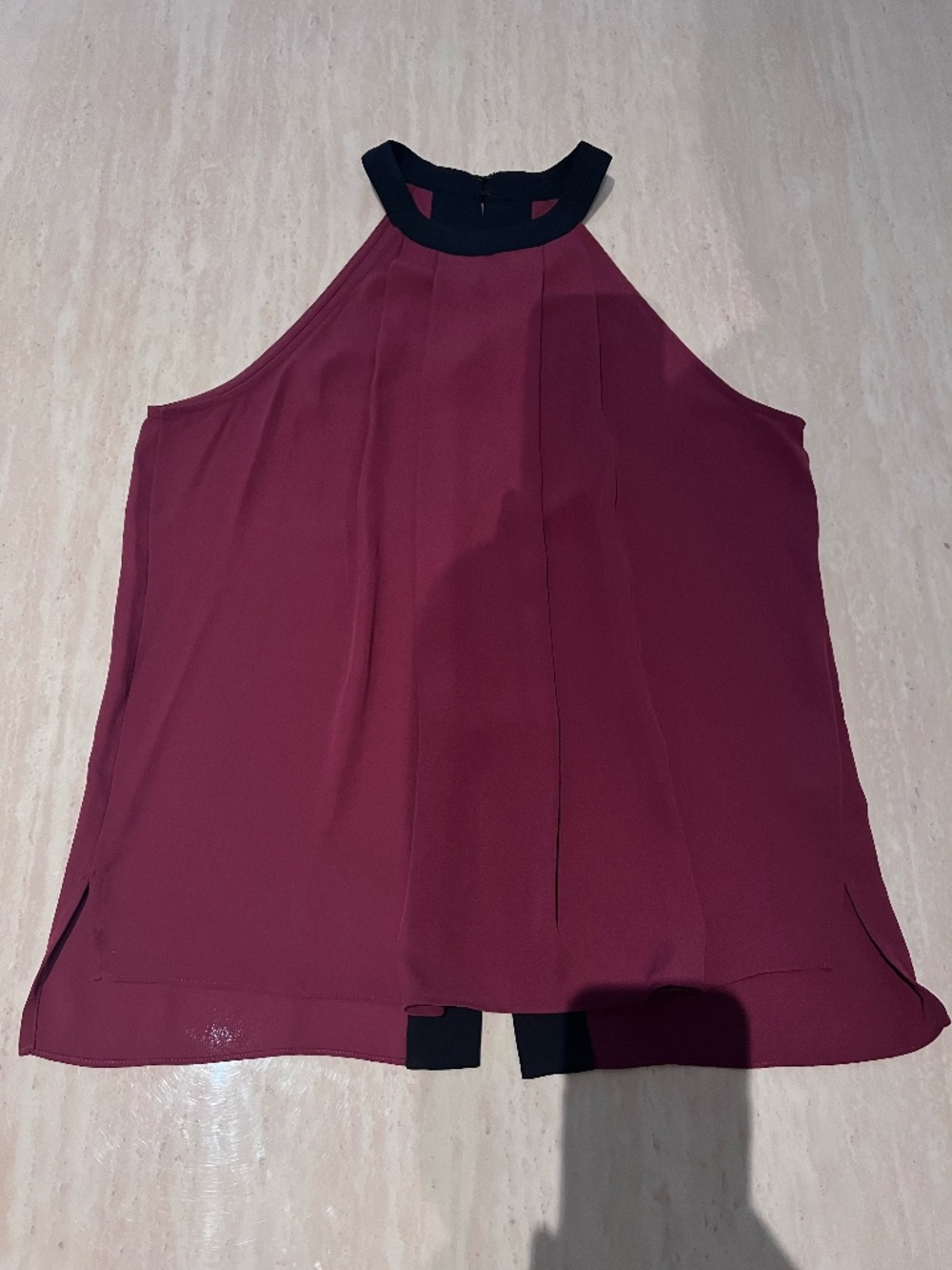 Trouve NWOT Dressy Two Tone Color Block Red and Black Top Tank Shirt Halter M